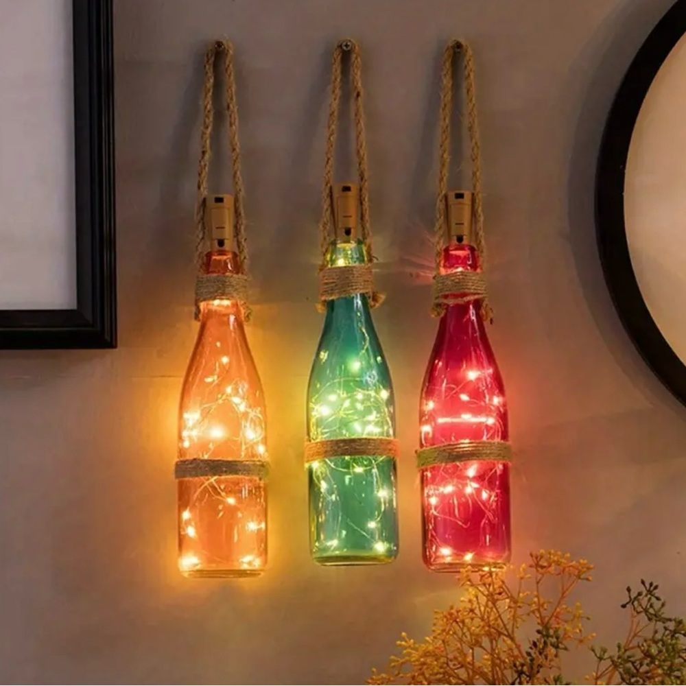 Wine Bottle Lights, Set of 2, LIGHTS ONLY! NIP